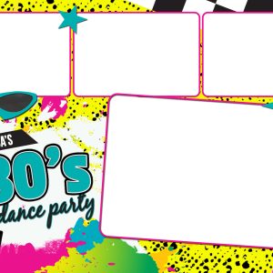 Birthday 80's Throwback Neon Dance Party 4x6 4 Photos