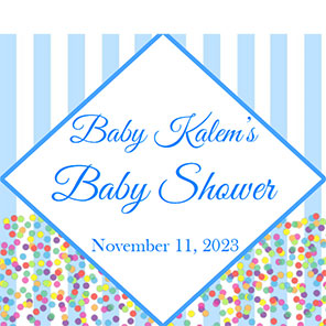 Baby Shower Blue Stripes 2x6 3 Photos